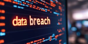 Data Breach warning on computer screen